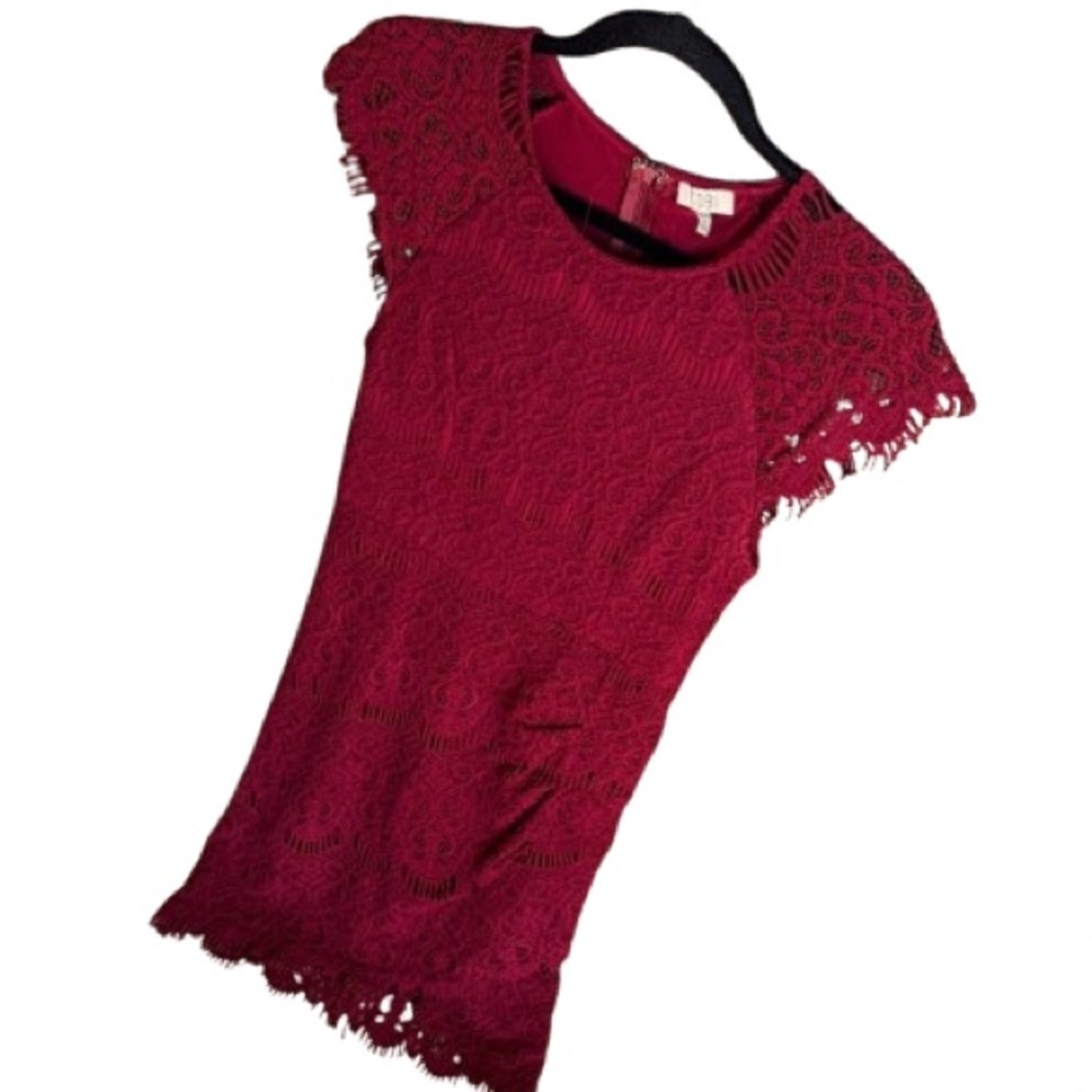 CLEARANCE - Tobi Deep Red Lace Dress M | Elegant Party Dress